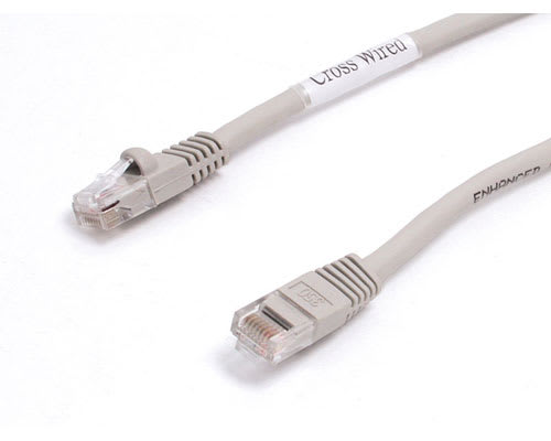 3 ft Gray Snagless Cat5e Crossover UTP Patch Cable