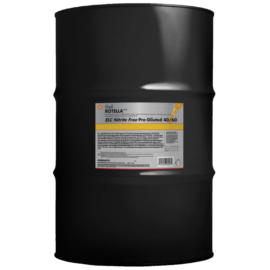Shell Rotella ELC Nitrite Free Pre-Diluted 40/60 Antifreeze/Coolant, 55 Gallon Drum