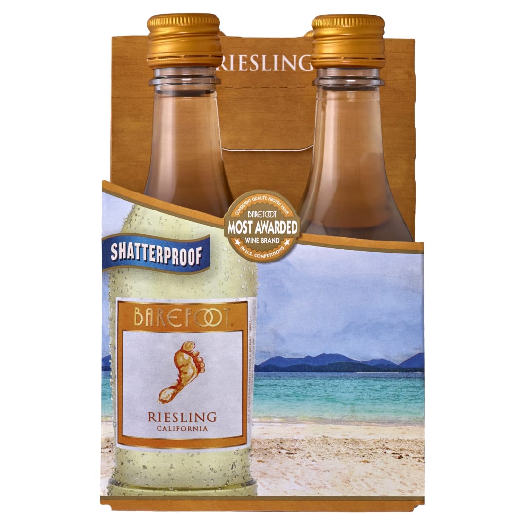 Barefoot Cellars Riesling White Wine 4 Single Serve 187ml Bottles