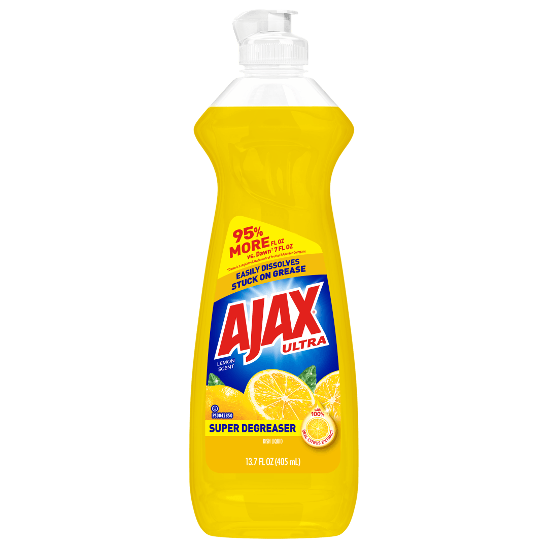 Ajax Ultra Super Degreaser Liquid Dish Soap, Lemon Scent - 13.7 Fluid Ounce