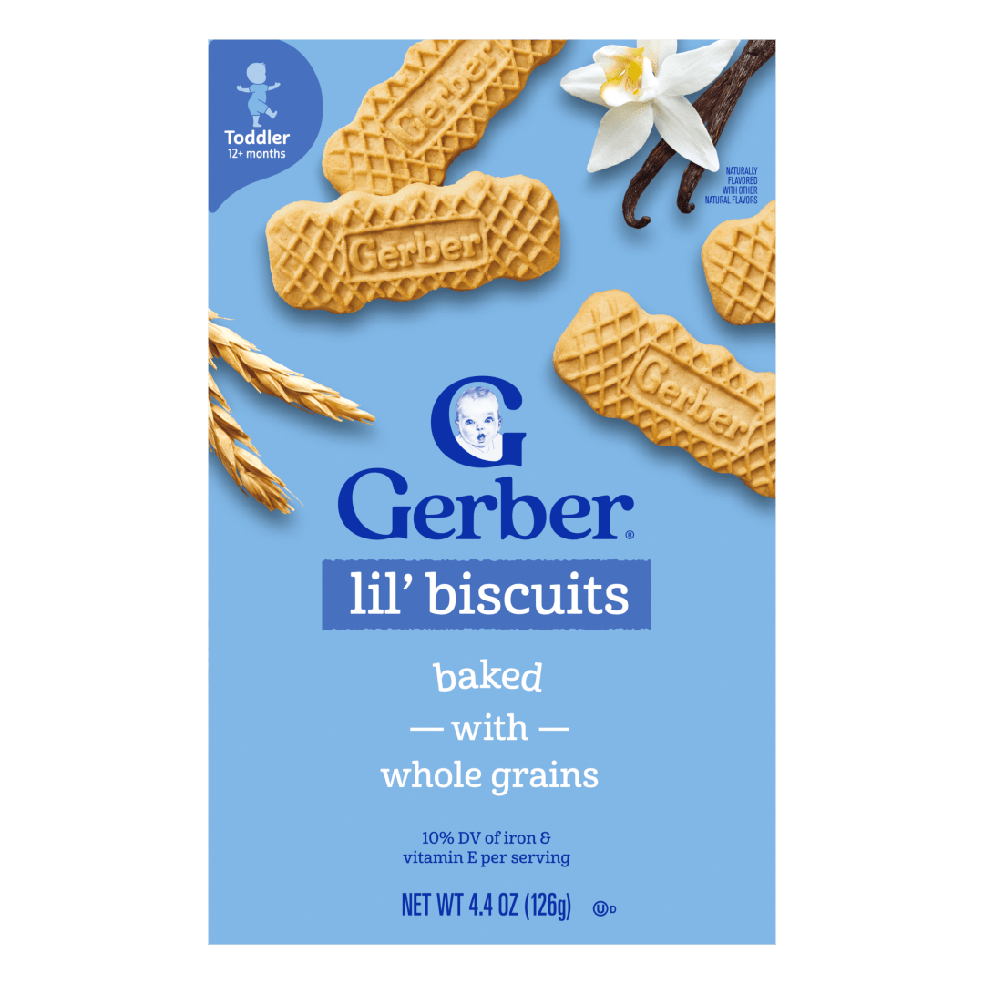 Gerber Lil' Biscuits, Snacks for Toddlers, Toddler Cookies, Vitamin E, Iron, Finger Foods