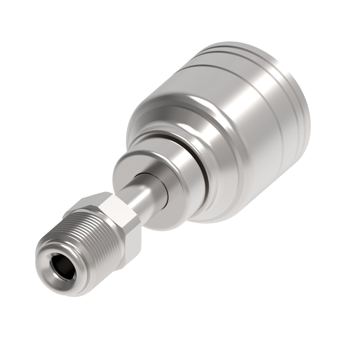 1/4 MALE INV FLR X 1/4 HYD HOSE FITTING