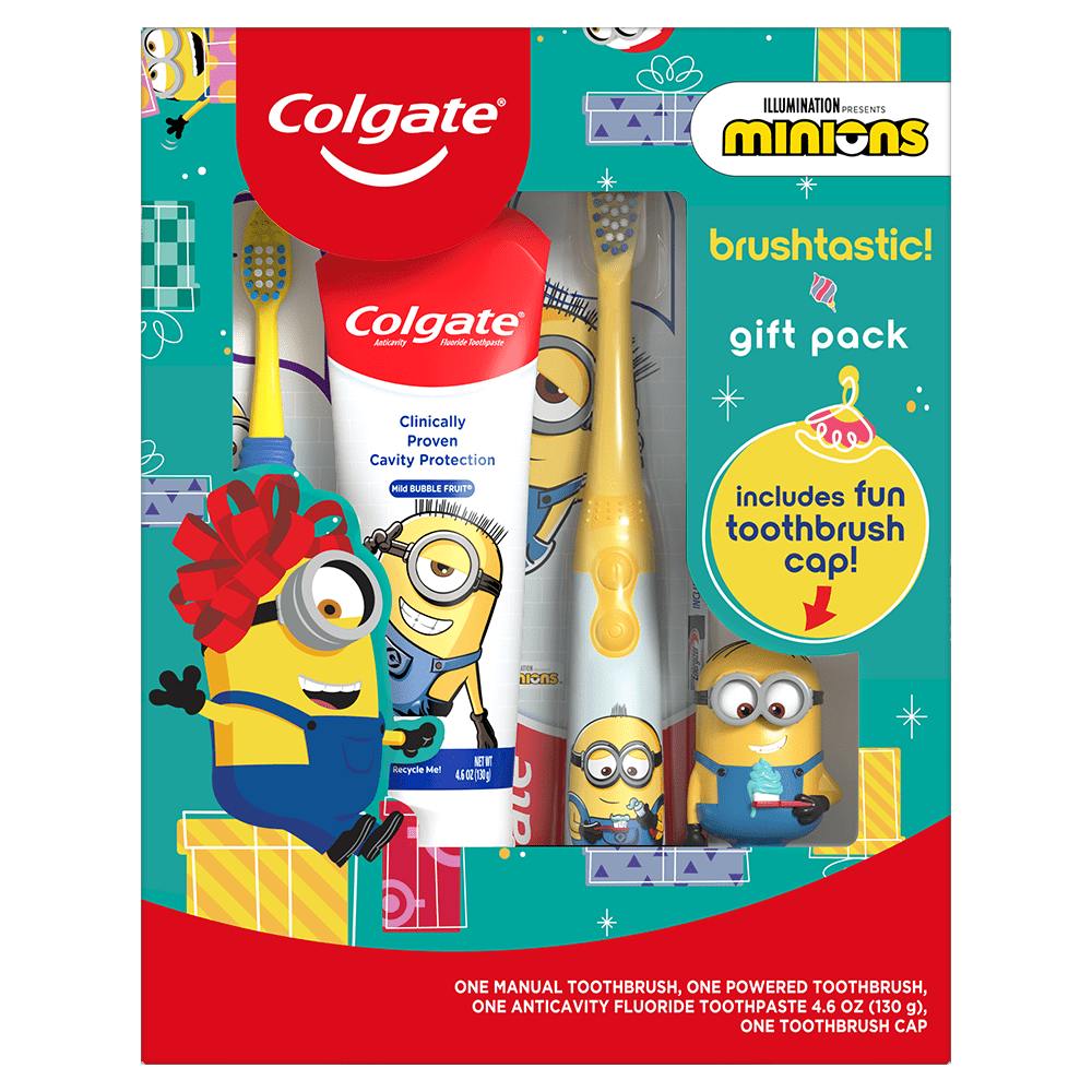 Colgate Kids Toothbrush Set with Toothpaste, Minion Gift Pack