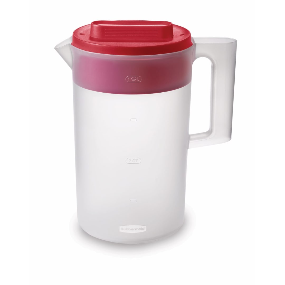 Rubbermaid® Simply Pour Pitcher, Plastic Pitcher with Multifunction Premium Lid, 1 Gal.