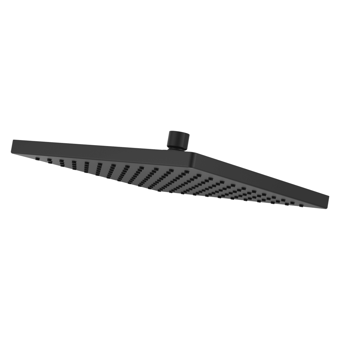 Modern Square 10 in. Raincan Showerhead in Matte Black