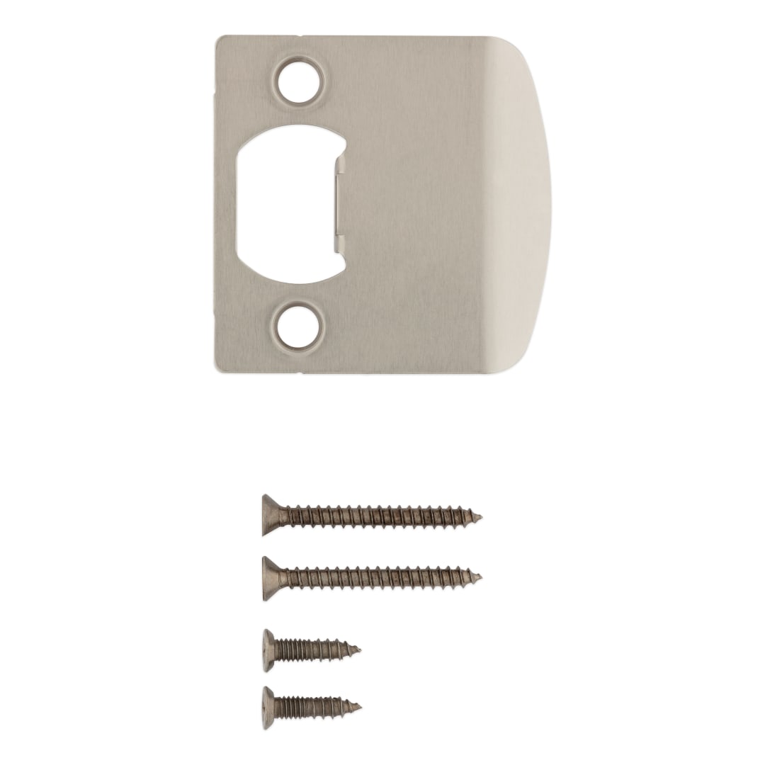 Square Corner Extended Lip Strike for Knob/Lever in Satin Nickel Finish