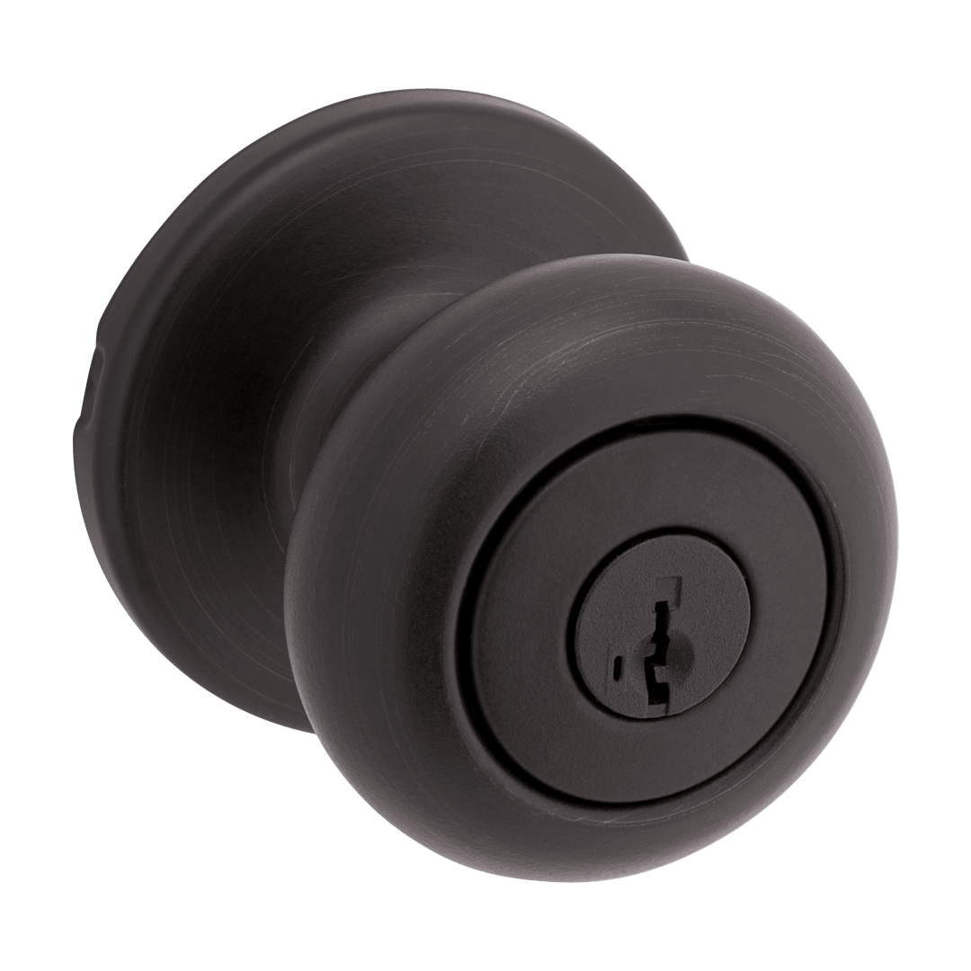 Cove Keyed Entry Knob in Venetian Bronze featuring SmartKey Security