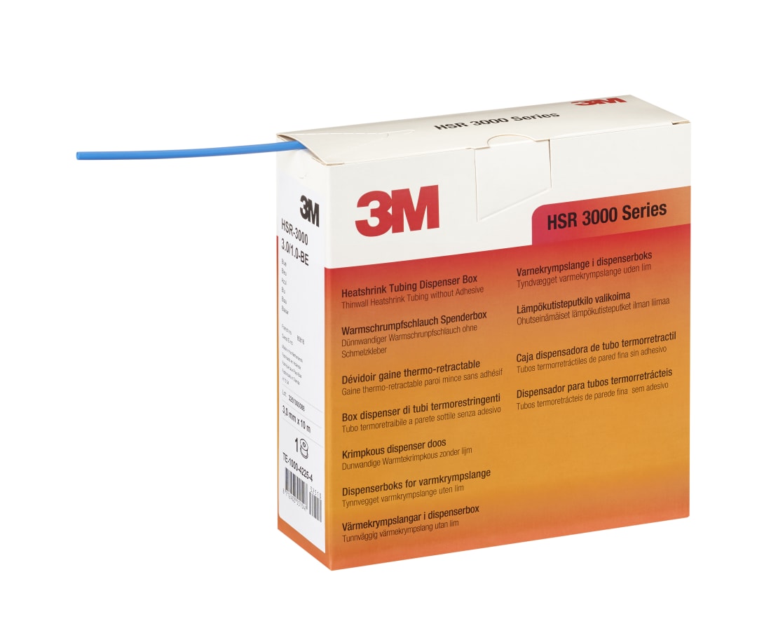 3M™ HSR-3000 Teplom zmršťujúce sa trubice 3,0/1,0 mm, modré, zásobník