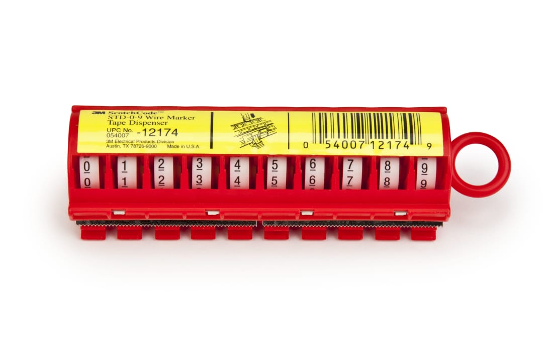 3M™ ScotchCode™ Tel İşaretleyici Bant Dispenseri STD-0-9, her bir kutuda  25 adet