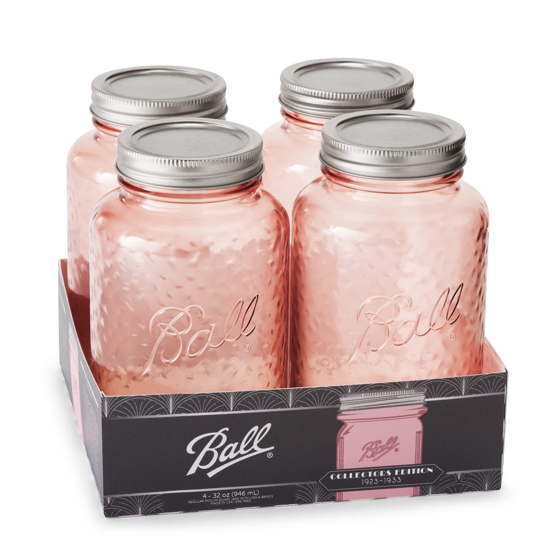Ball® Rose Vintage Regular Mouth 32oz. Quart Canning Jars, 4 Pack