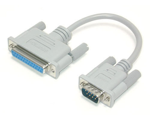 6" Serial Adapter Cable DB9M to DB25F