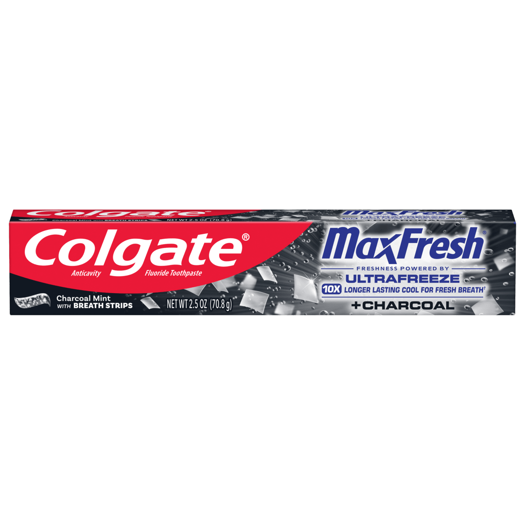Colgate MaxFresh Mint Toothpaste with Charcoal, Travel Toothpaste, 2.5 oz