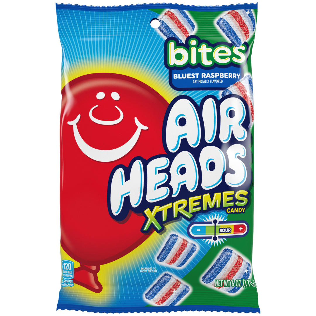 Airheads Xtremes Bites Bluest Raspberry 6 oz Peg Bag