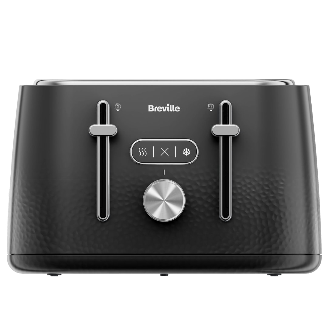 MASS TEXTURED PLASTIC 4S TOASTER - BLACK