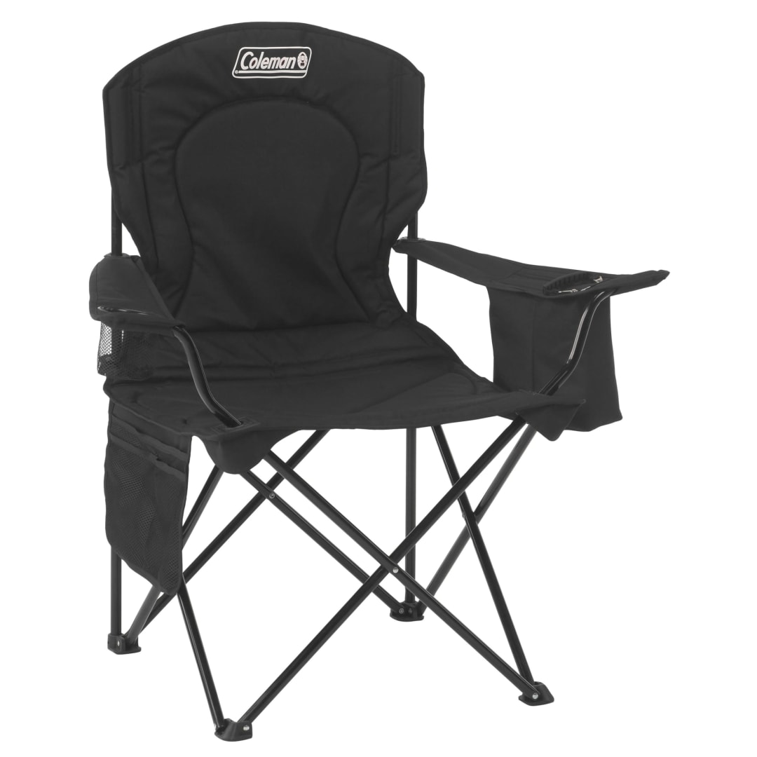 Coleman® Camping Chair with Built-In 4-Can Cooler, Black