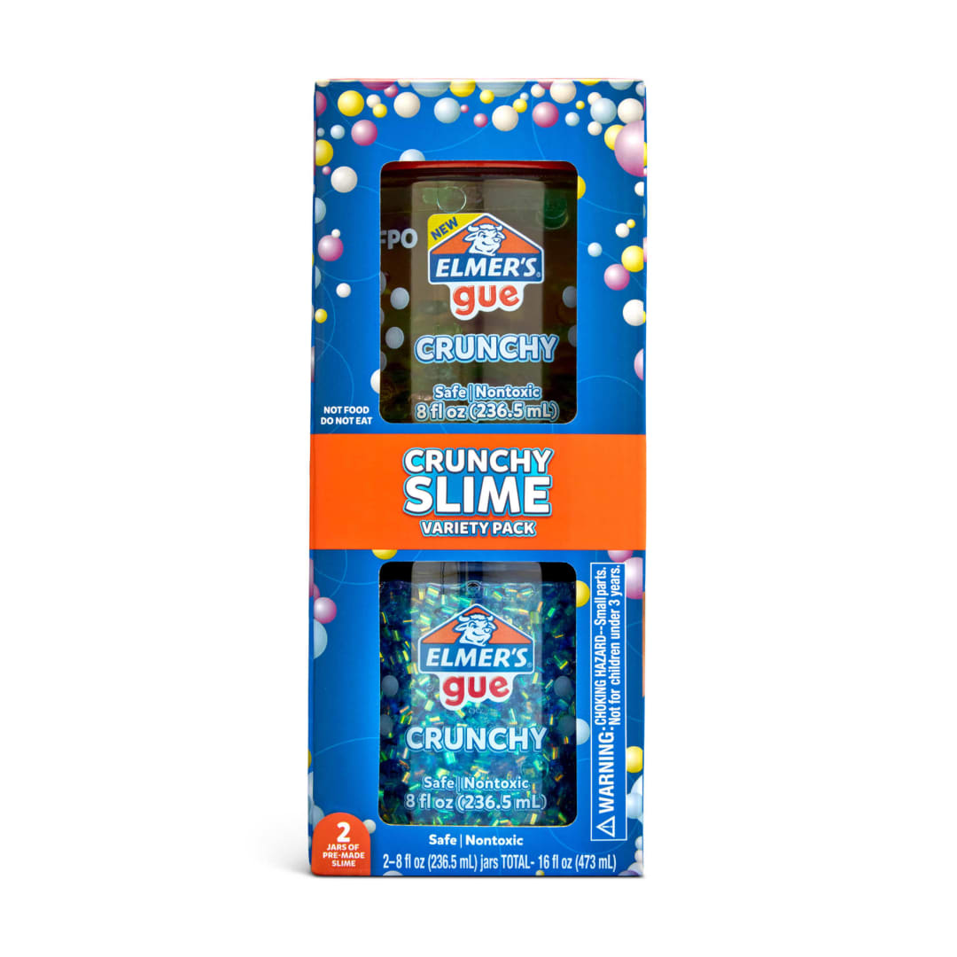 Elmer's Gue Premade Slime, Crunchy Slime, 2 Count