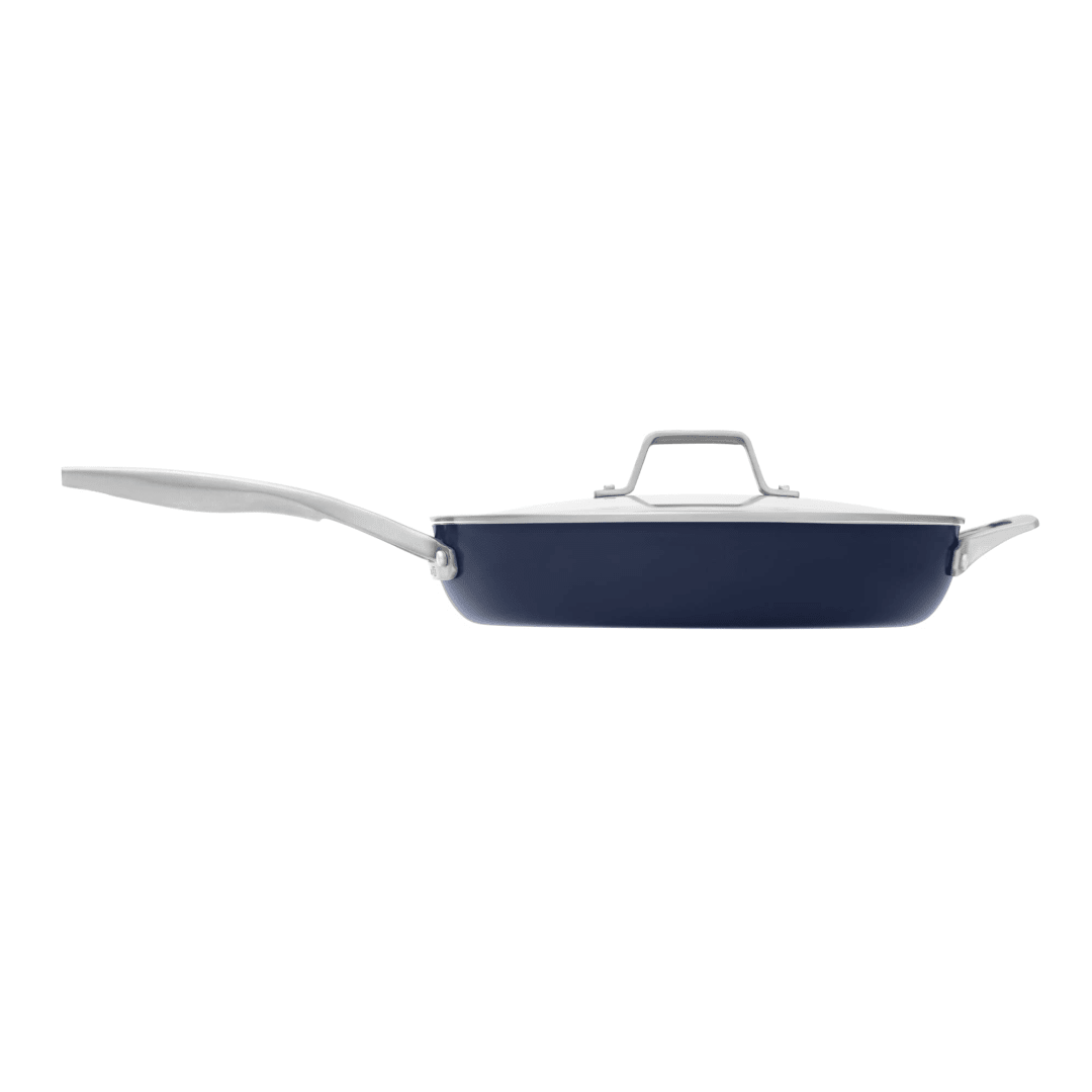 Calphalon®  Premier Ceramic Nonstick 12" Frying Pan with Lid, Midnight Blue