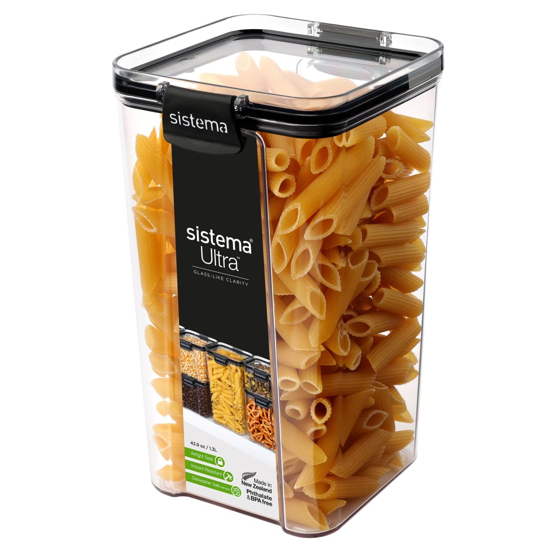 Sistema Ultra recipientes de almacenamiento herméticos para despensas y cocinas | 1,3 l recipiente de plástico para guardar alimentos | Apilables | Sin BPA