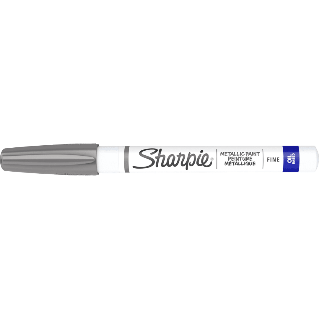 Sharpie® Oil-Based Paint Marker, Fine Point, Metallic Silver, 1 Count