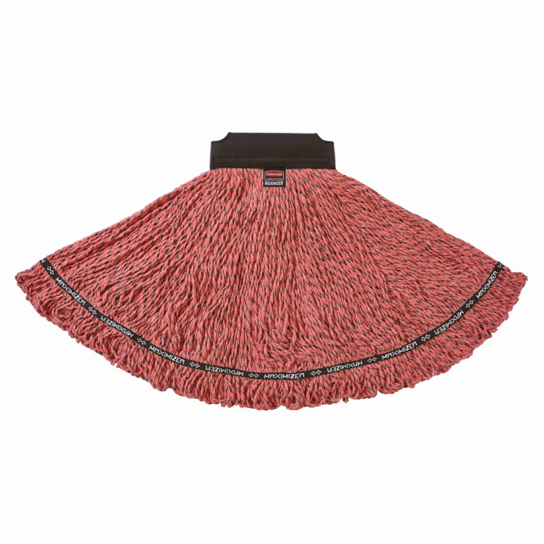 Maximizer™ Medium Microfiber Wet Mop, Universal Headband, Red