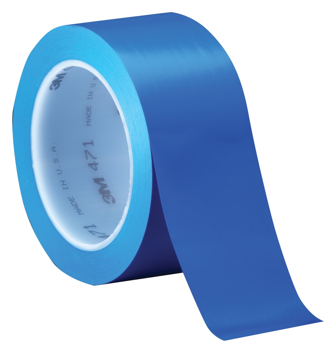 3M™ Lane and Safety Marking Tape 471, Blue, 50 mm x 33 m, 0.14 mm