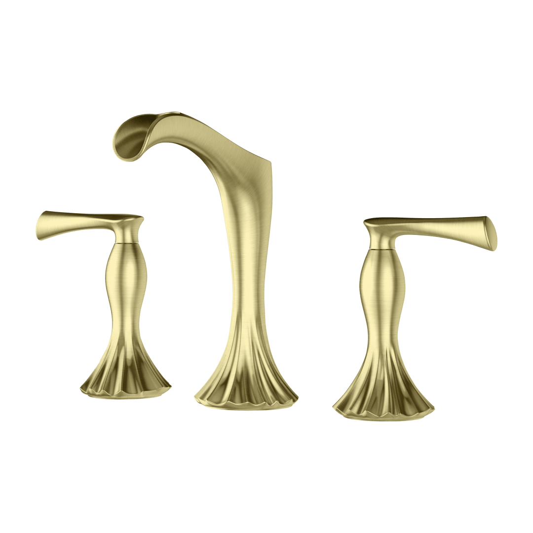Rhen 8" Widespread Bathroom Faucet in Brushed Gold