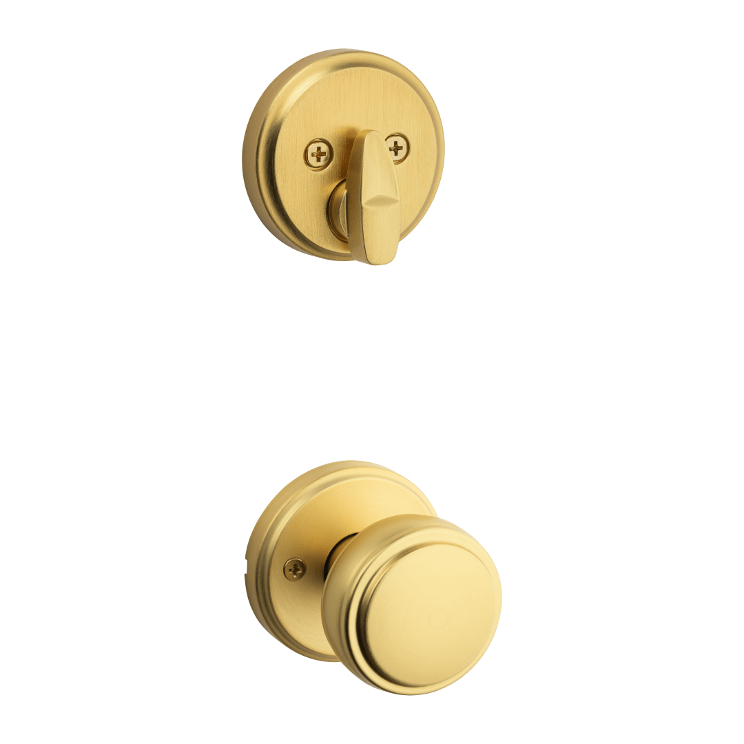 971 Single Cylinder Interior Pack w/ Sora Knob in Satin Brass