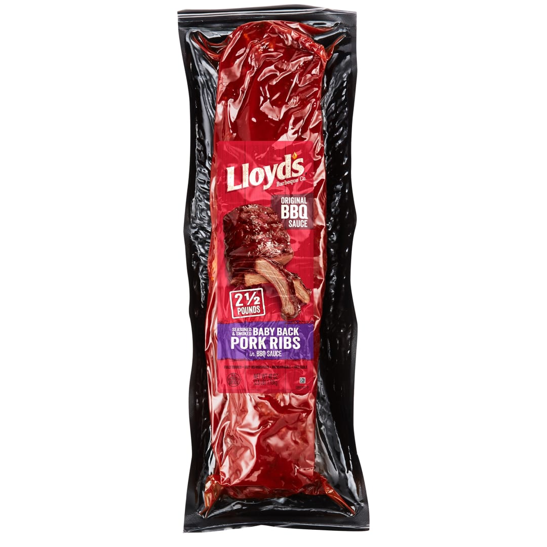 LLOYD'S Seasoned and Smoked Baby Back Pork Ribs in BBQ Sauce