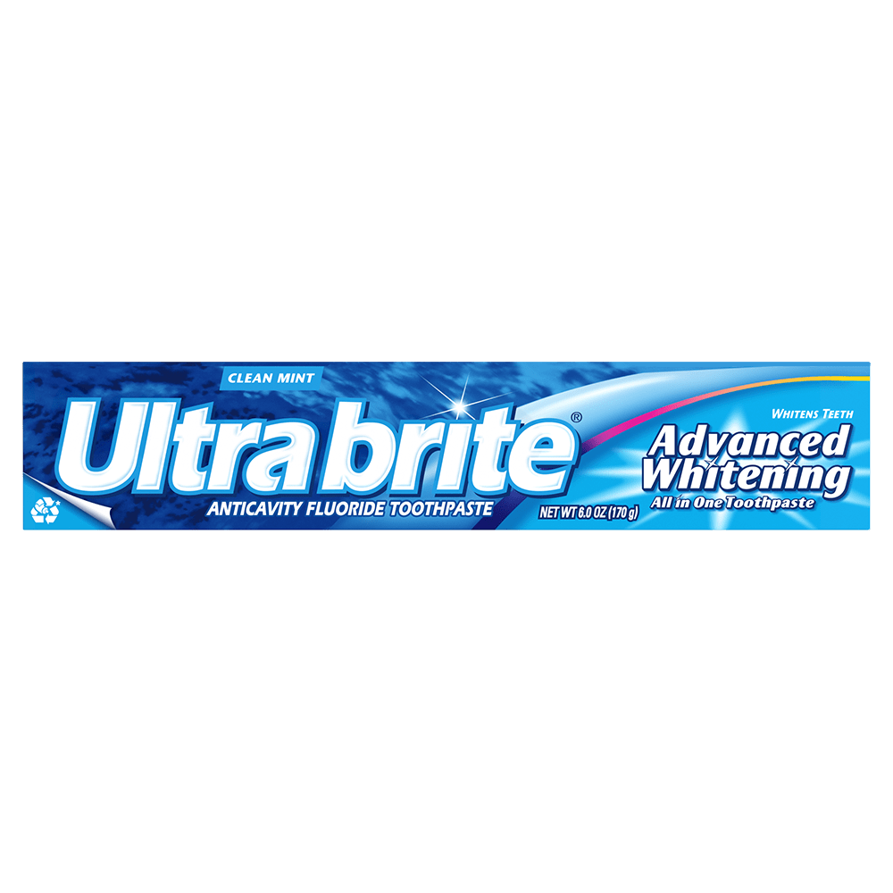 Ultra Brite Advanced Whitening Toothpaste, Clean Mint - 6.0 Ounce