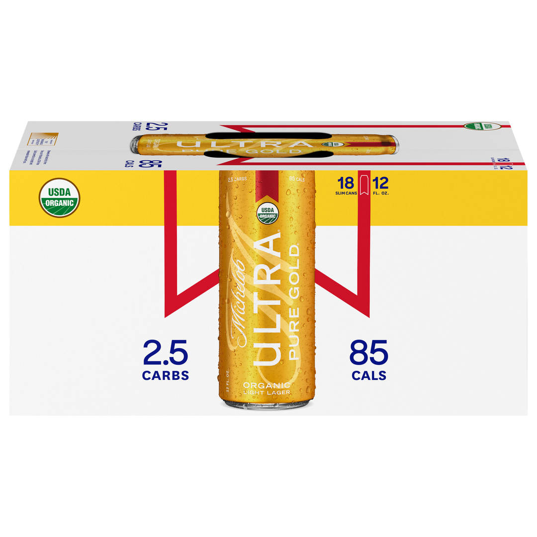 Michelob Ultra Pure Gold Light Lager Organic Beer 18 - 12 fl oz Cans