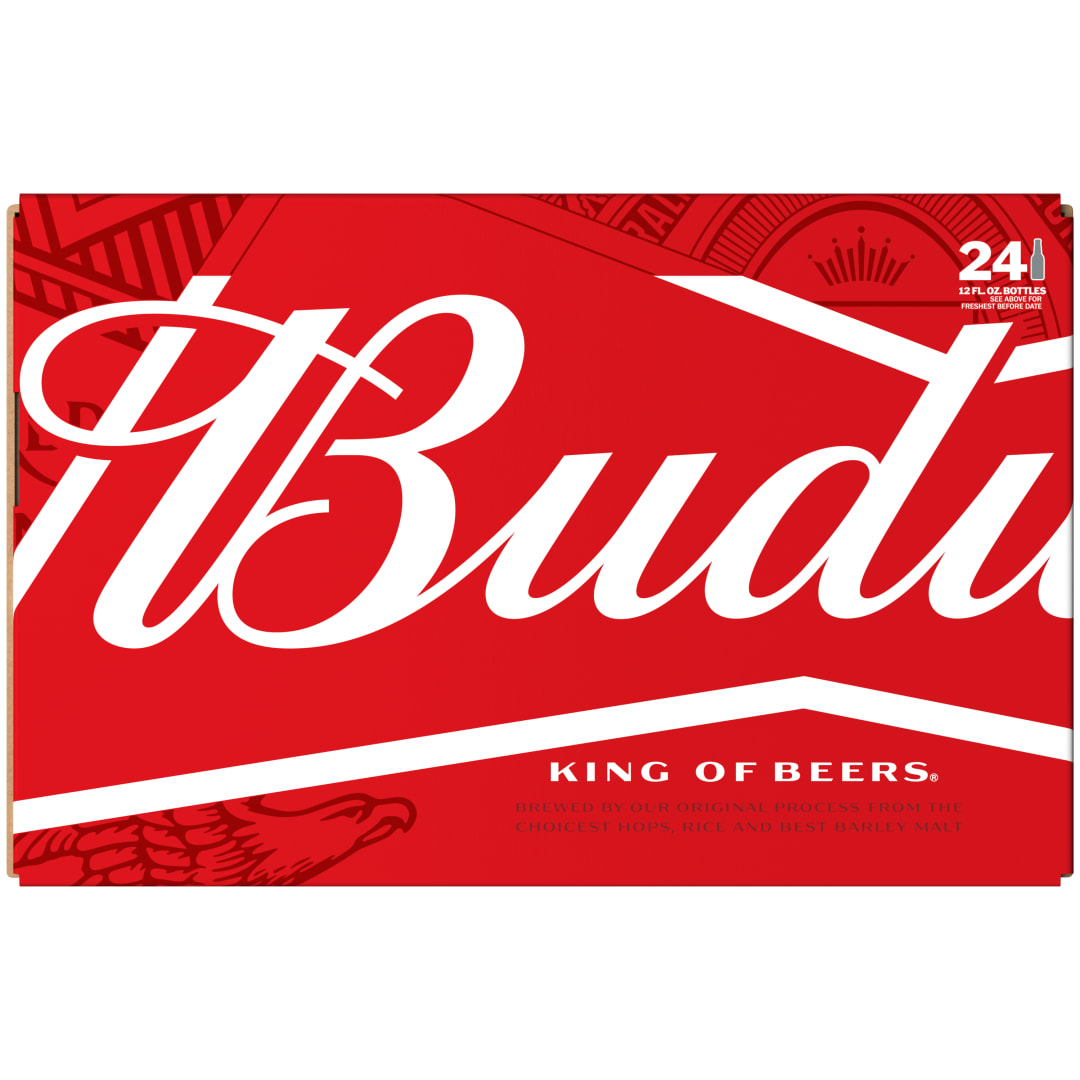Budweiser American Lager Beer 24 Pack, 12 fl oz Bottles