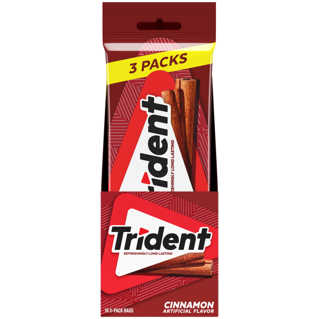 Trident Sugar Free Chewing Gum Cinnamon 42 pc MUP 3pks - 10 Pack