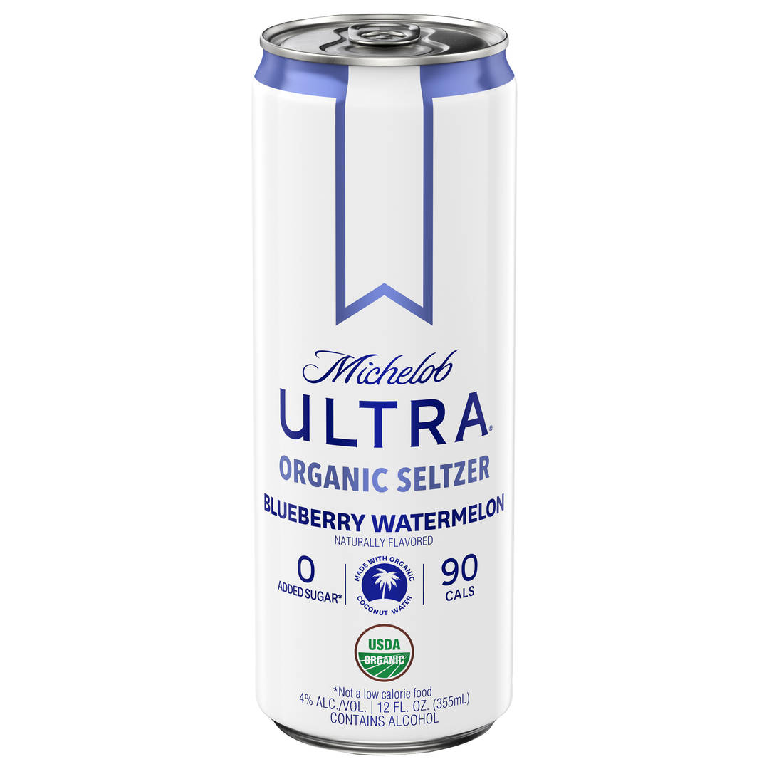 Michelob Ultra Organic Seltzer Blueberry Watermelon 12 oz Single CAN Sleek 4ABV