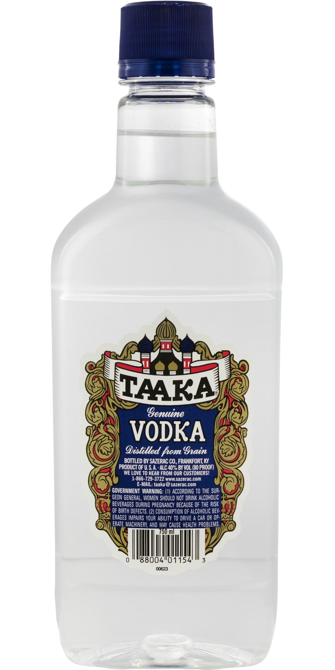 Taaka Vodka 750ml Plastic Bottle Traveler 80 Proof