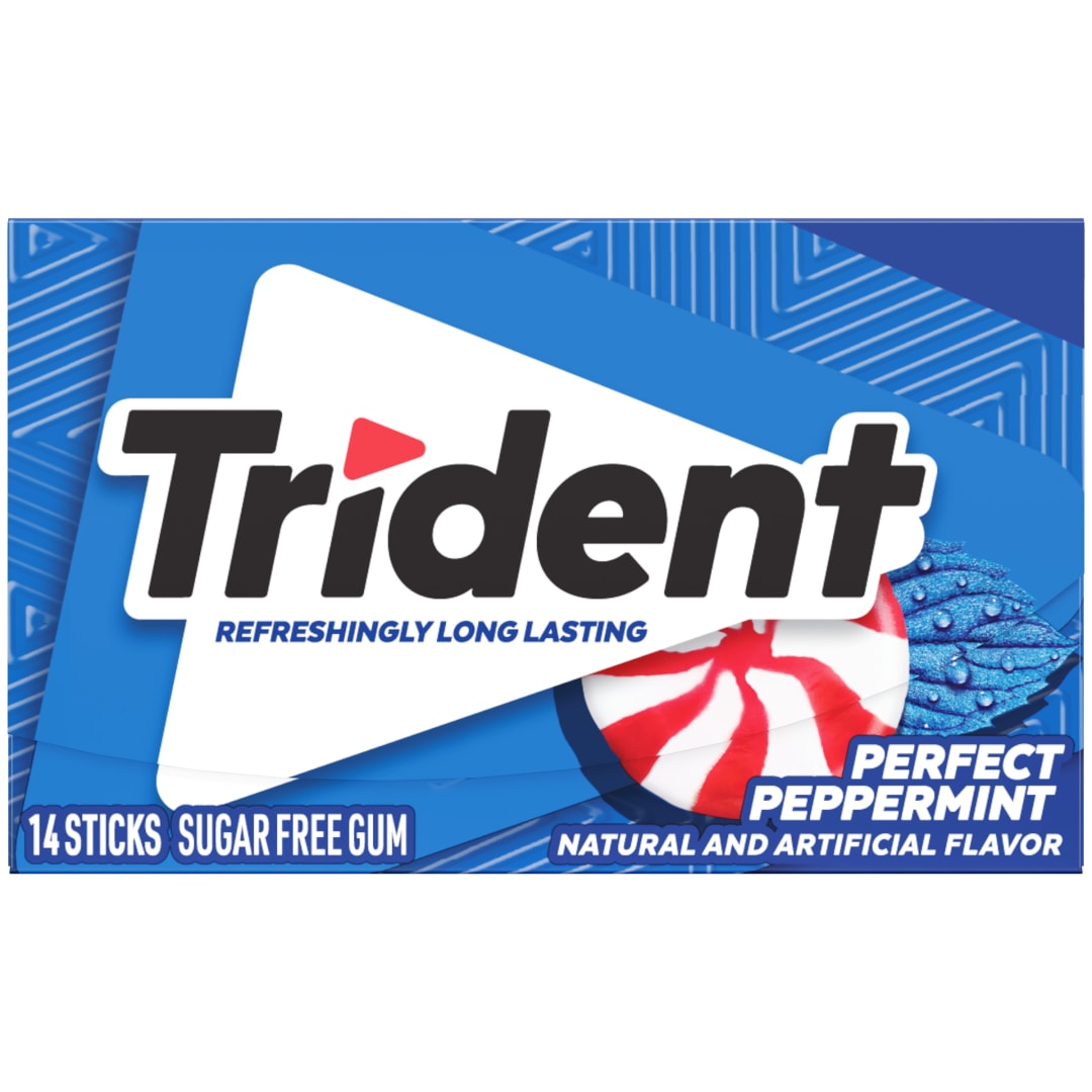 Trident Sugar Free Chewing Gum Perfect Peppermint 14 pc Single