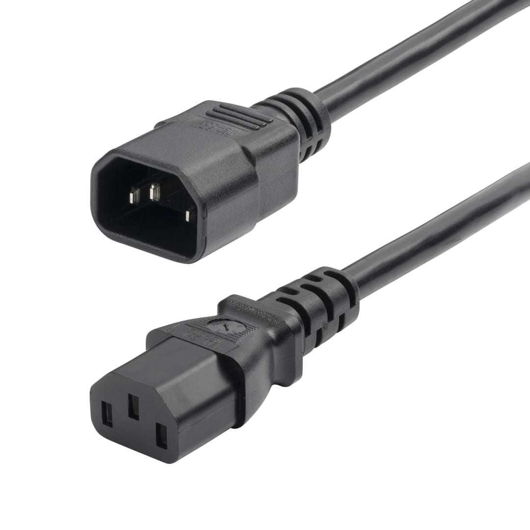 PDU Power Cord C13 to C14 10A 250V 18 AWG 2 ft 0 61