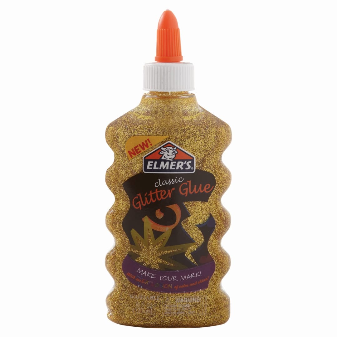 Elmer's Liquid Glitter Glue, Washable, Gold, 6 Ounces, 1 Count - Great for Making Slime