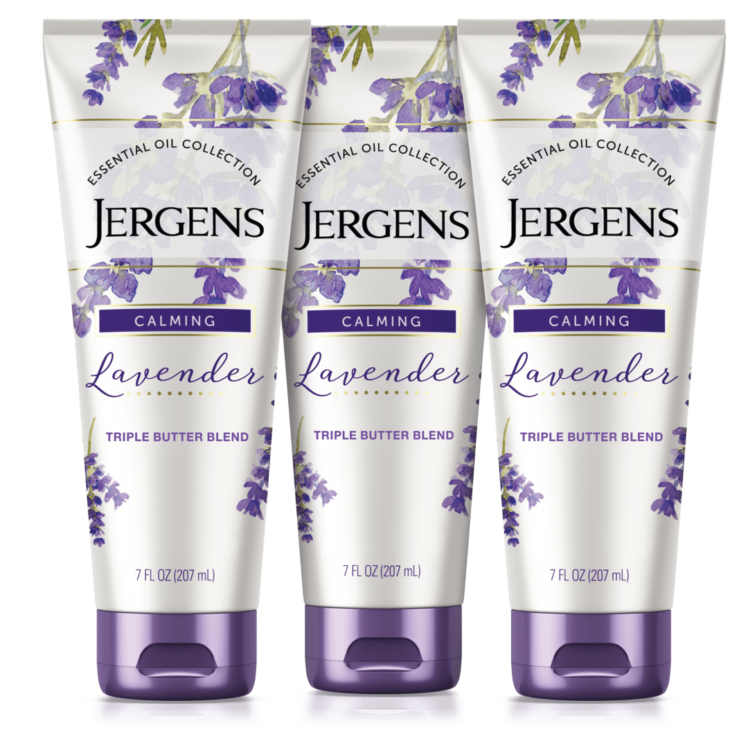 Jergens Lavender Hand & Body Lotion For Dry Skin, 7 fl oz, 3 Pack