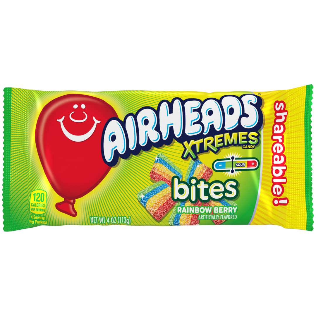 Airheads Xtremes Bites Rainbow Berry 4 oz King Size Bag
