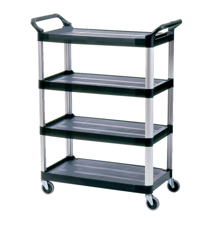4 Shelf Service Cart, Black