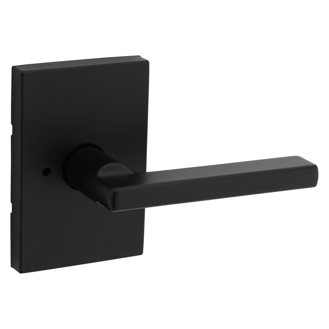 Halifax Bed/Bath Lever w/ Rectangular Rose in Matte Black