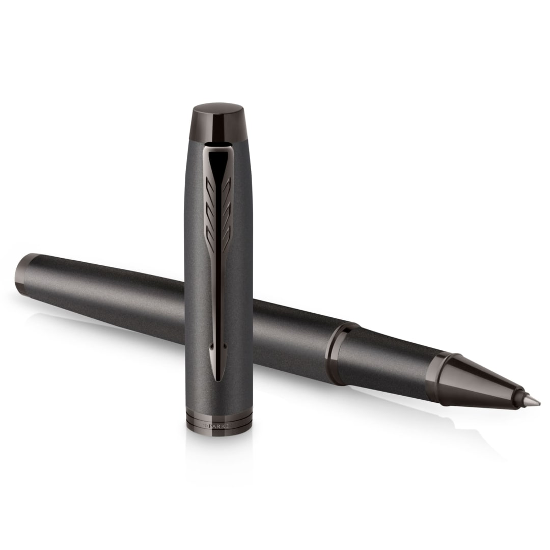 Parker IM Monochrome RollerBall® Pen | Gun Metal Finish and Trims | Fine Point with Black Ink | Gift Box