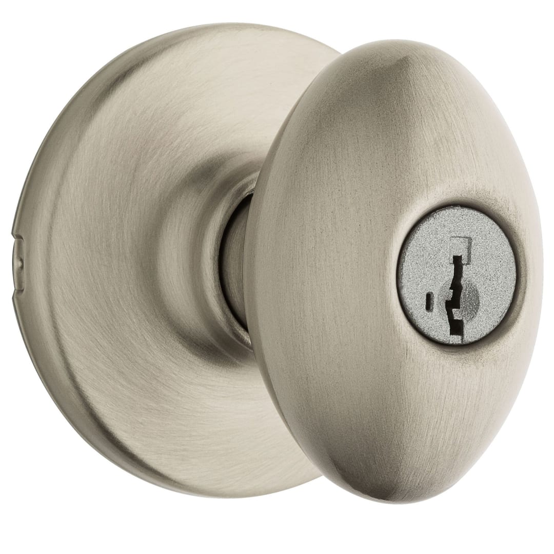 Aliso Keyed Entry Knob featuring SmartKey Security™ in Satin Nickel