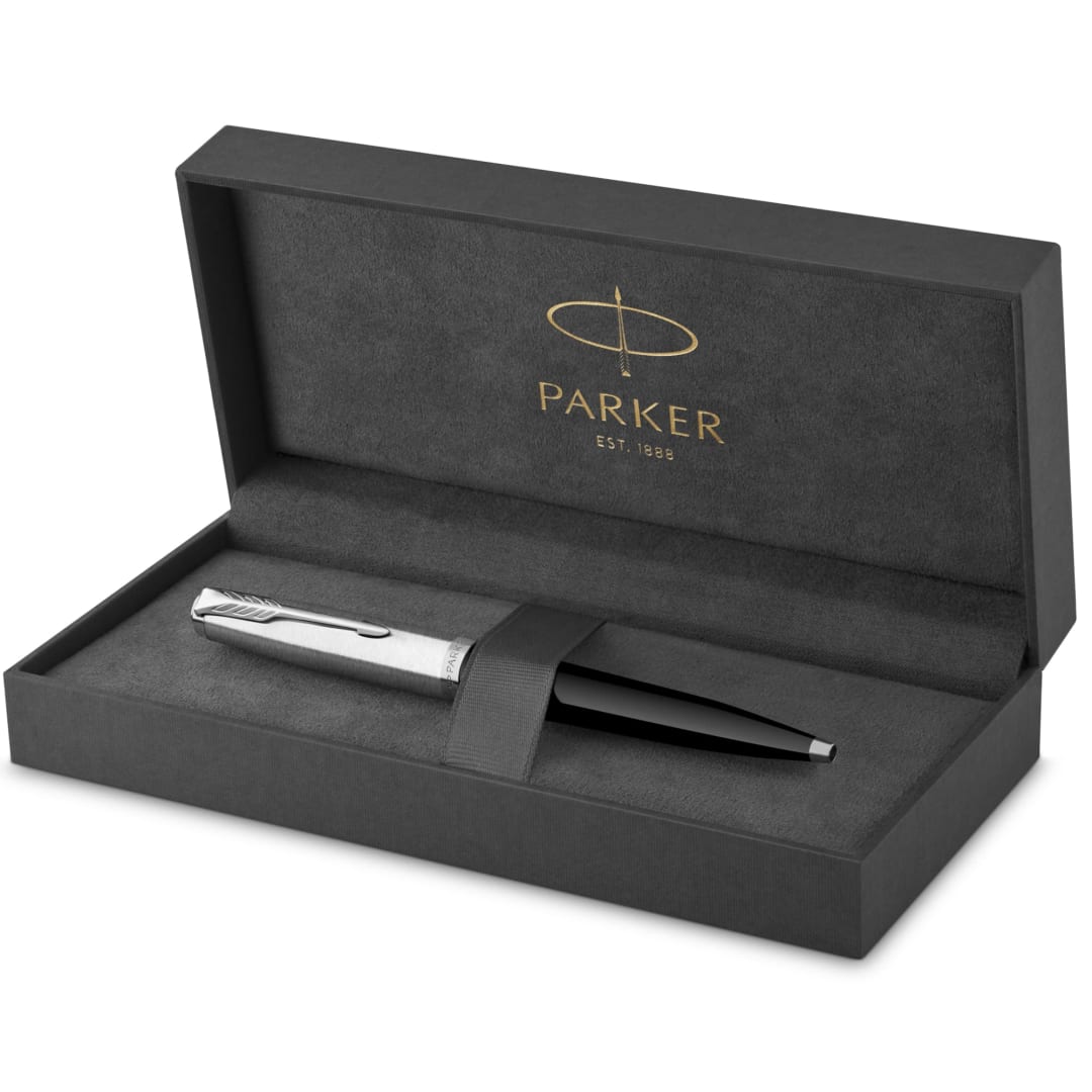 Parker 51 Ballpoint Pen, Black Barrel with Chrome Trim, Medium Point, with Black Ink, Gift Box