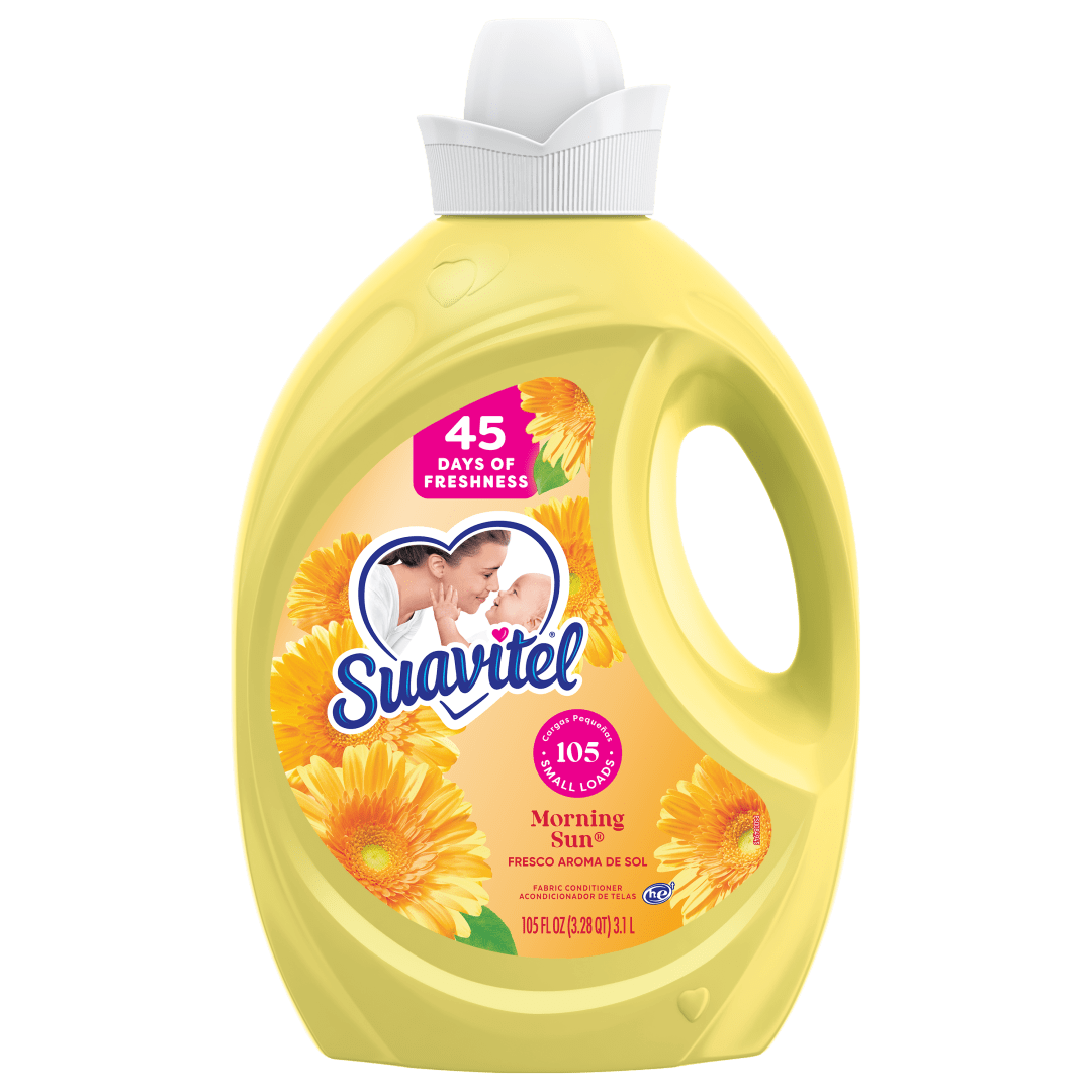 Suavitel Fabric Conditioner, Liquid Fabric Softener, 45 Days of Freshness, HE Compatible, 105 Small Loads, Morning Sun Scent, 105 fl oz Bottle