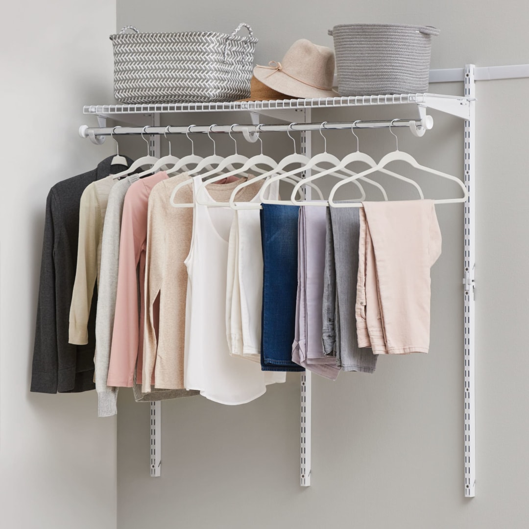 Rubbermaid 2-4ft Expandable Closet Kit Organization Storage Solution, White