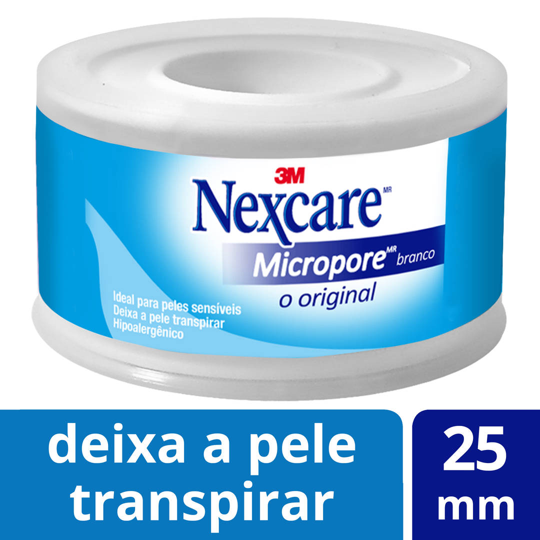 Fita Micropore™ Nexcare™, Branca , 25 mm x 4,5 m