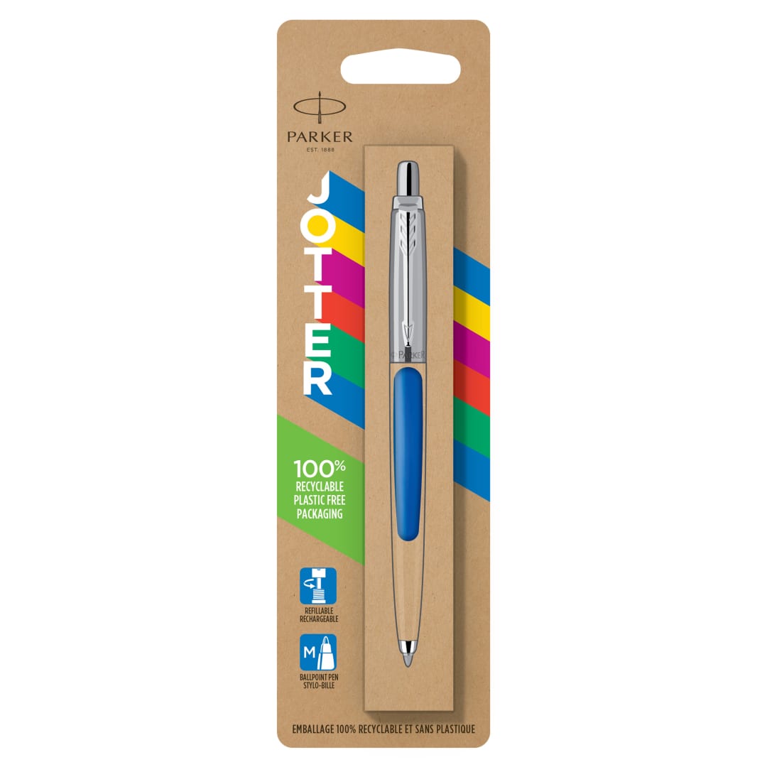 Parker Jotter Originals colección de bolígrafos | acabado retro azul | punta mediana | tinta azul