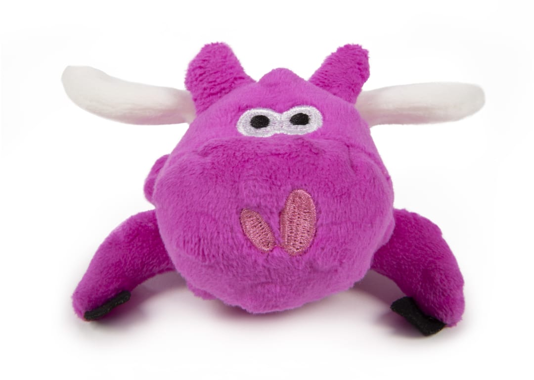 goDog Bubble Plush Flying Pig Squeaky Plush Dog Toy With Chew Guard Technology, Pink, Mini