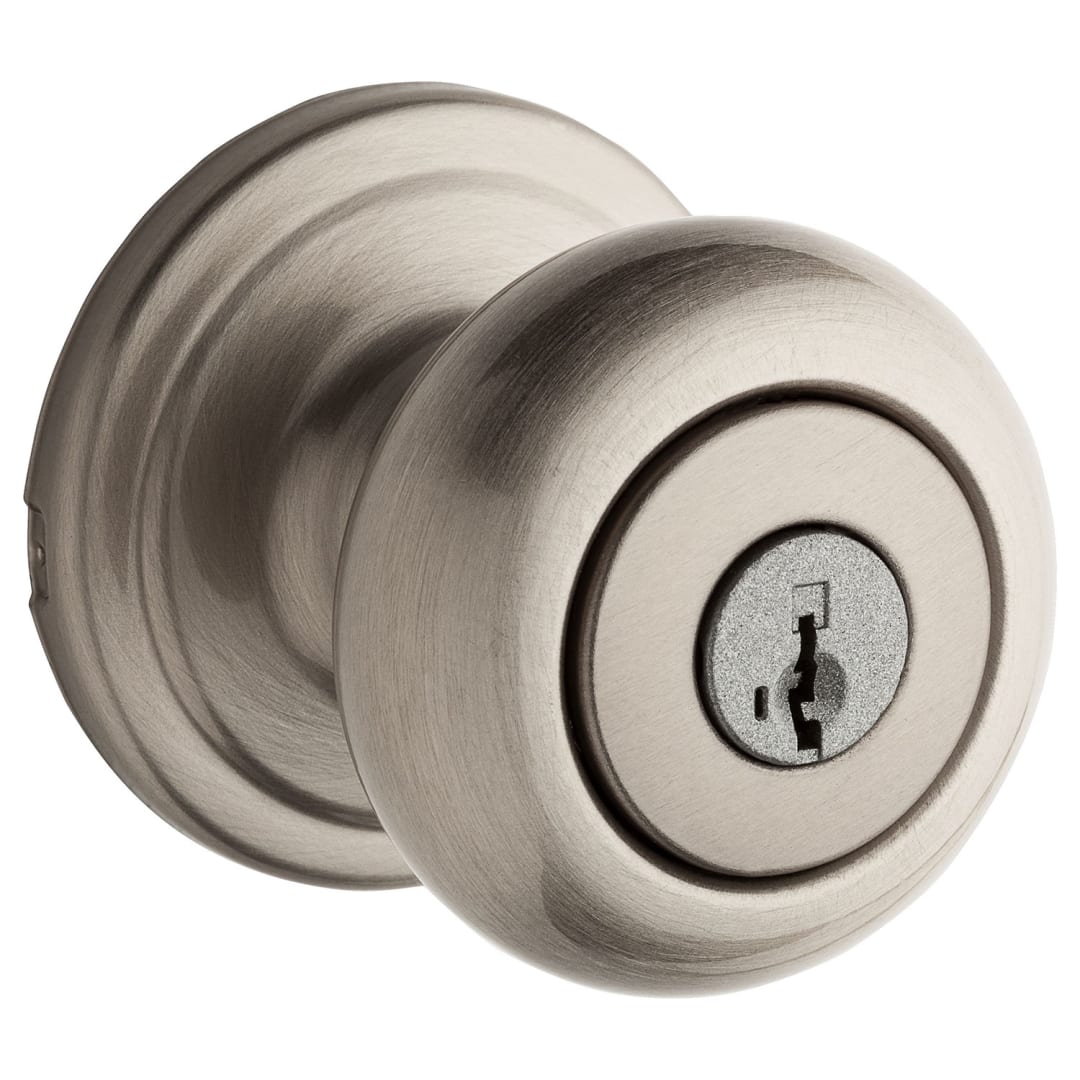 Hancock Keyed Entry Doorknob in Satin Nickel featuring SmartKey Security
